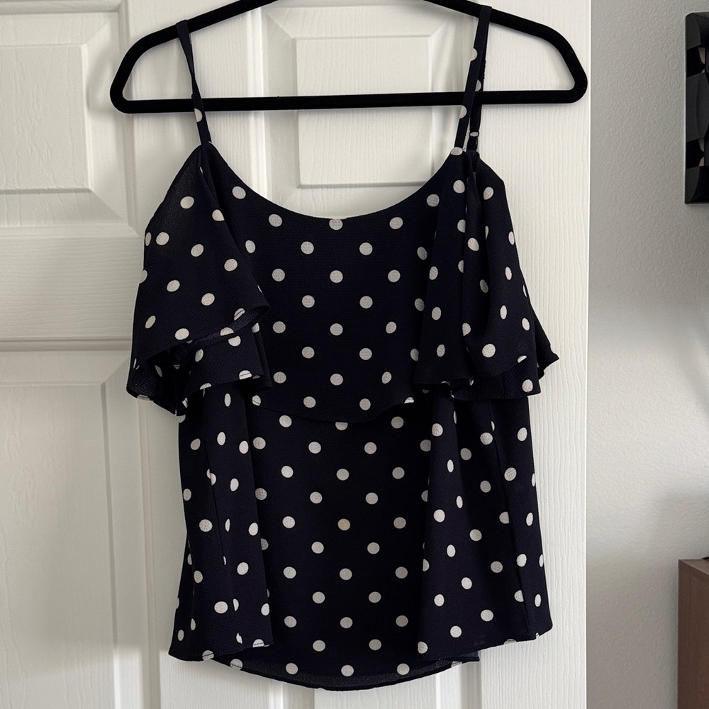 Bobeau Navy Polka Dot Camisole